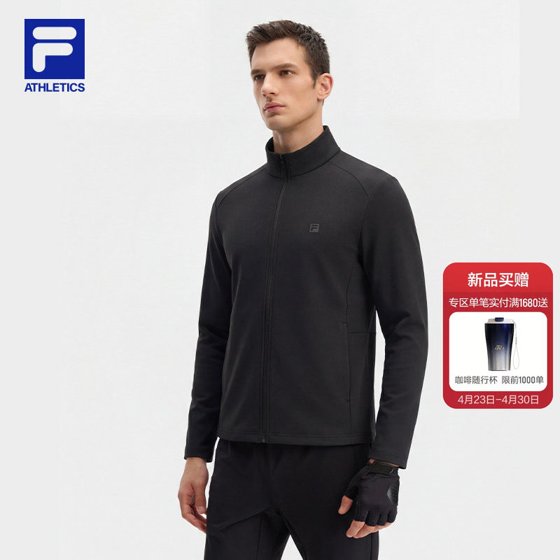 FILA 斐乐官方男士针织长袖外套2026夏新款健身运动基础凉感上衣