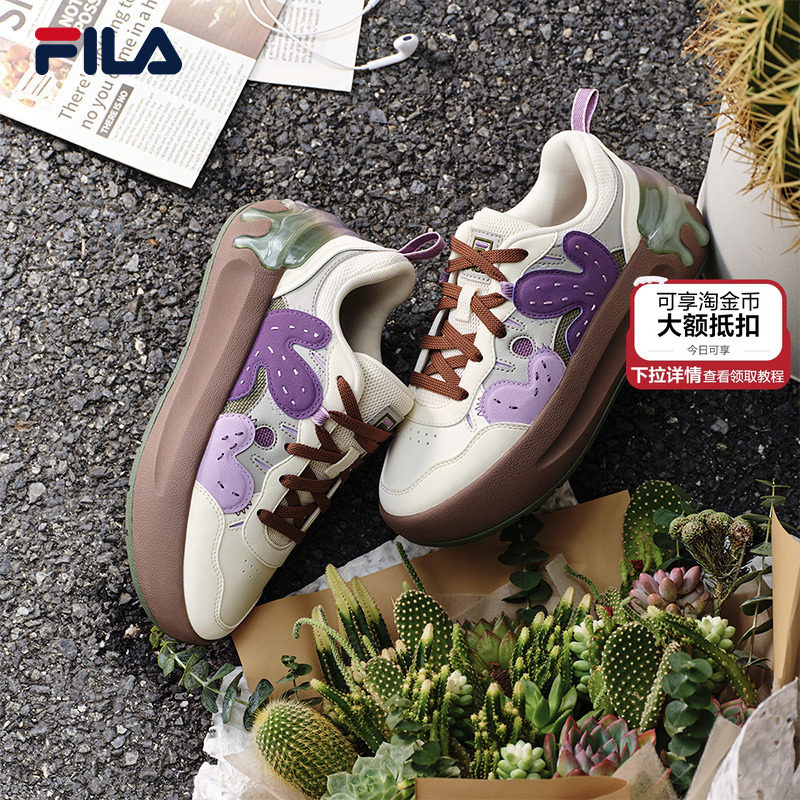 仙人掌|FILA 斐乐官方女CACTI 摩登板鞋鞋厚底面包时尚休