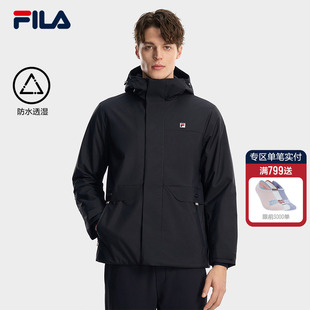 休闲防水基础保暖连帽外套 时尚 FILA斐乐官方男士 棉服2026春新款
