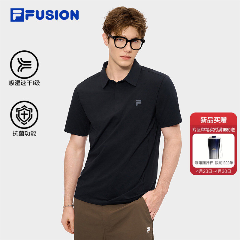 吸湿速干上衣|FILA FUSION斐乐官方男士26新款男装T恤短袖POLO衫