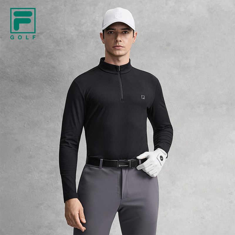 FILA 斐乐官方男子针织长袖衫2026春新款高尔夫运动基础半拉链长T,运动服/休闲服装,运动T恤,淘宝优惠券,粉丝福利购,淘宝优惠卷