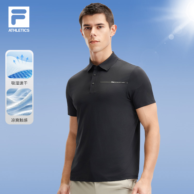 FILA 斐乐官方男士短袖POLO衫2025夏季新款速干凉感健身上衣短T