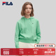 2024春新款 FILA 简约休闲舒适连帽上衣 时尚 Emerald斐乐女子编织衫