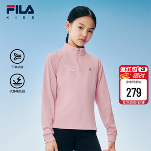 新款 FILA T恤2025冬季 女大童长袖 儿童透气运动上衣 KIDS斐乐童装