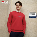 休闲针织红色长袖 时尚 上衣 斐乐官方男子套头卫衣2026春新款 FILA