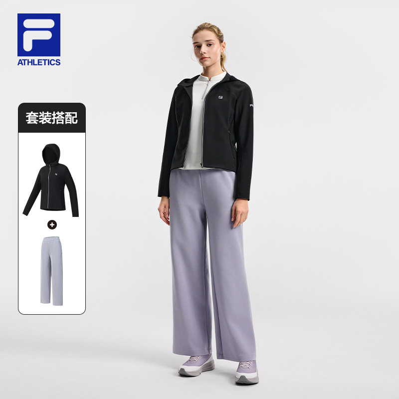 FILA斐乐官方长袖运动套装女春季新款休闲外套裤子跑步健身训练服