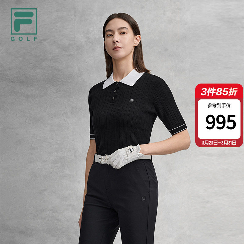 FILA 斐乐官方女子编织衫2026春季新款高尔夫运动POLO领