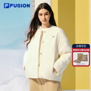 休闲宽松保暖围巾外套 时尚 FILA FUSION斐乐潮牌棉服女2025冬新款
