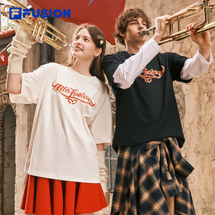 情侣短袖 FUSION斐乐潮牌春新年款 Dimitri联名T恤FILA 马上起飞