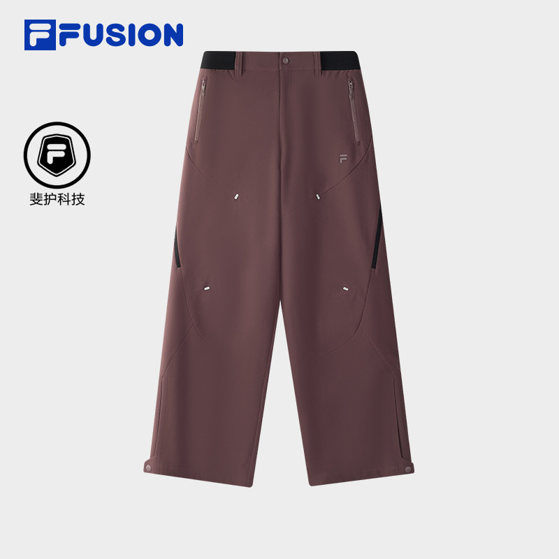 FILA FUSION斐乐潮牌梭织长裤女2025冬季新款休闲宽松工装阔腿裤,运动服/休闲服装,运动长裤,淘宝优惠券,粉丝福利购,淘宝优惠卷