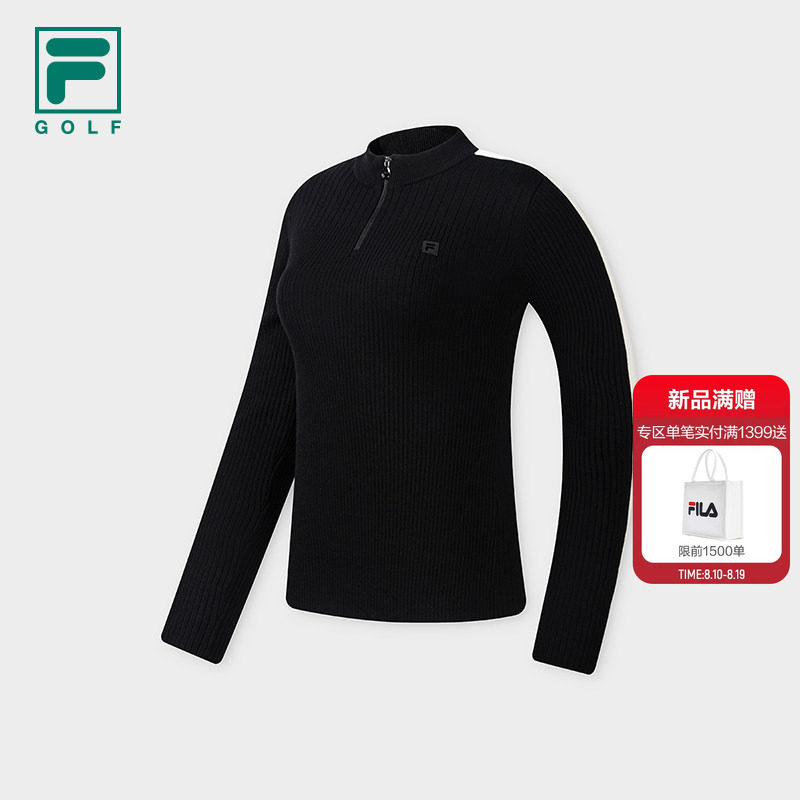 FILA 斐乐官方女子编织衫2026冬新款高尔夫运动简约修身套头毛衣
