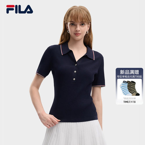 FILA斐乐女编织POLO衫