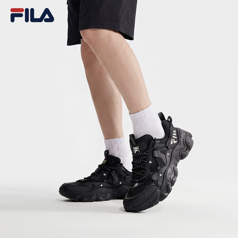 猫爪5代|FILA 斐乐官方老爹鞋运动鞋休闲鞋夏季复古男鞋黑色鞋子