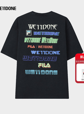 FILA x WE11DONE斐乐情侣针织短袖男2026夏新款时尚百搭休闲T恤女