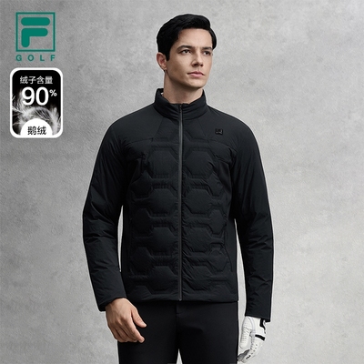FILA 斐乐男士鹅绒羽绒服2025冬新款高尔夫运动轻薄立领保暖外套