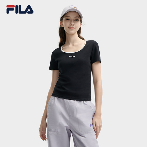 FILA斐乐女子针织短袖衫修身T恤