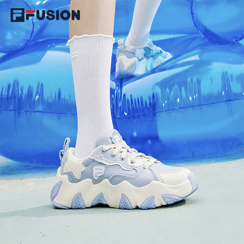 FILA FUSION斐乐潮牌女鞋厚底帆布鞋2023夏新款老爹鞋海星运动鞋