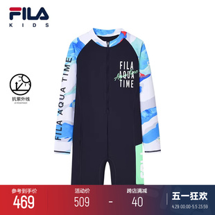 儿童连体泳装 男大童防晒运动连体衣 夏款 KIDS斐乐童装 FILA