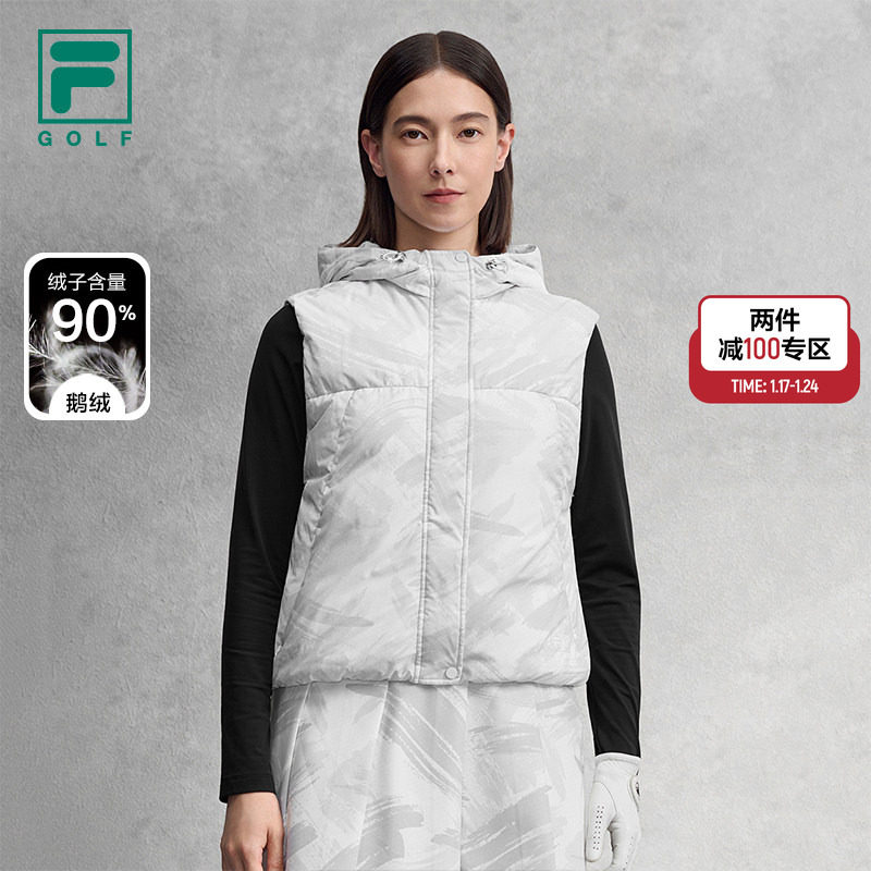 何沐妮同款FILA斐乐官方保暖羽绒马甲女冬季新款高尔夫运动鹅绒服,运动服/休闲服装,羽绒马甲,淘宝优惠券,粉丝福利购,淘宝优惠卷