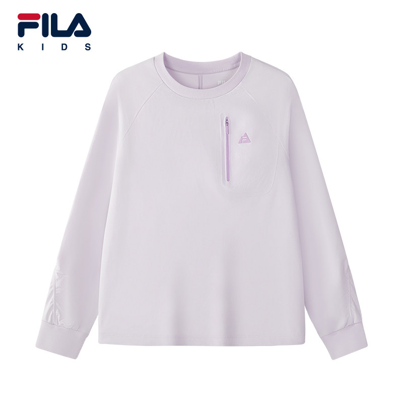 FILA KIDS斐乐童装长袖T恤2026年夏季新款女童中大童圆领套头卫衣