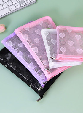 韩国ins少女心A5A6A8拉链活页外壳追星小卡专辑收纳册活页手帐本