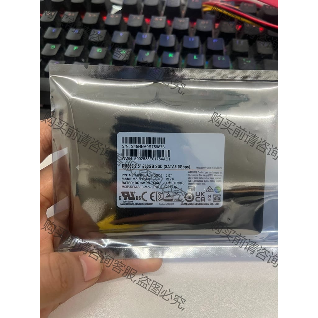 功能正常议价 出PM883 960G 21年出厂全新 SSD企业级固态硬盘