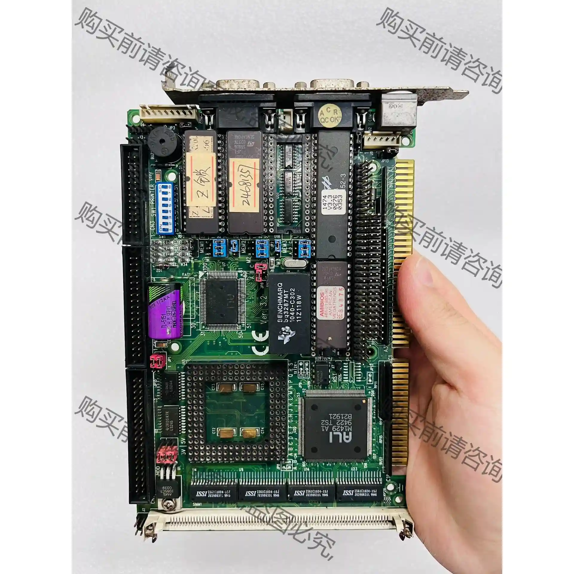 AR-B1474 VER:V3.2 486工控主板半长卡 现 先议价 包上机好用