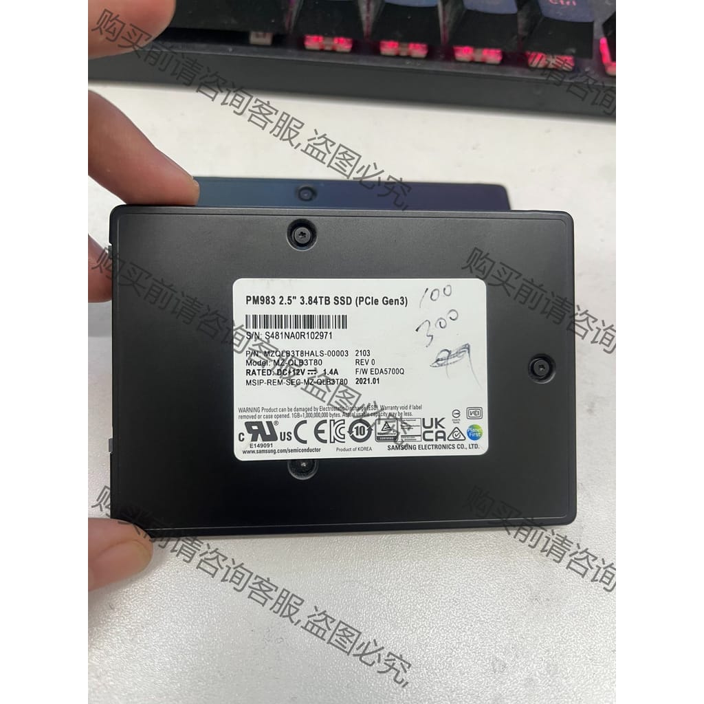 功能正常议价 出200片PM983 3.84T 拆机 健康99 100。2