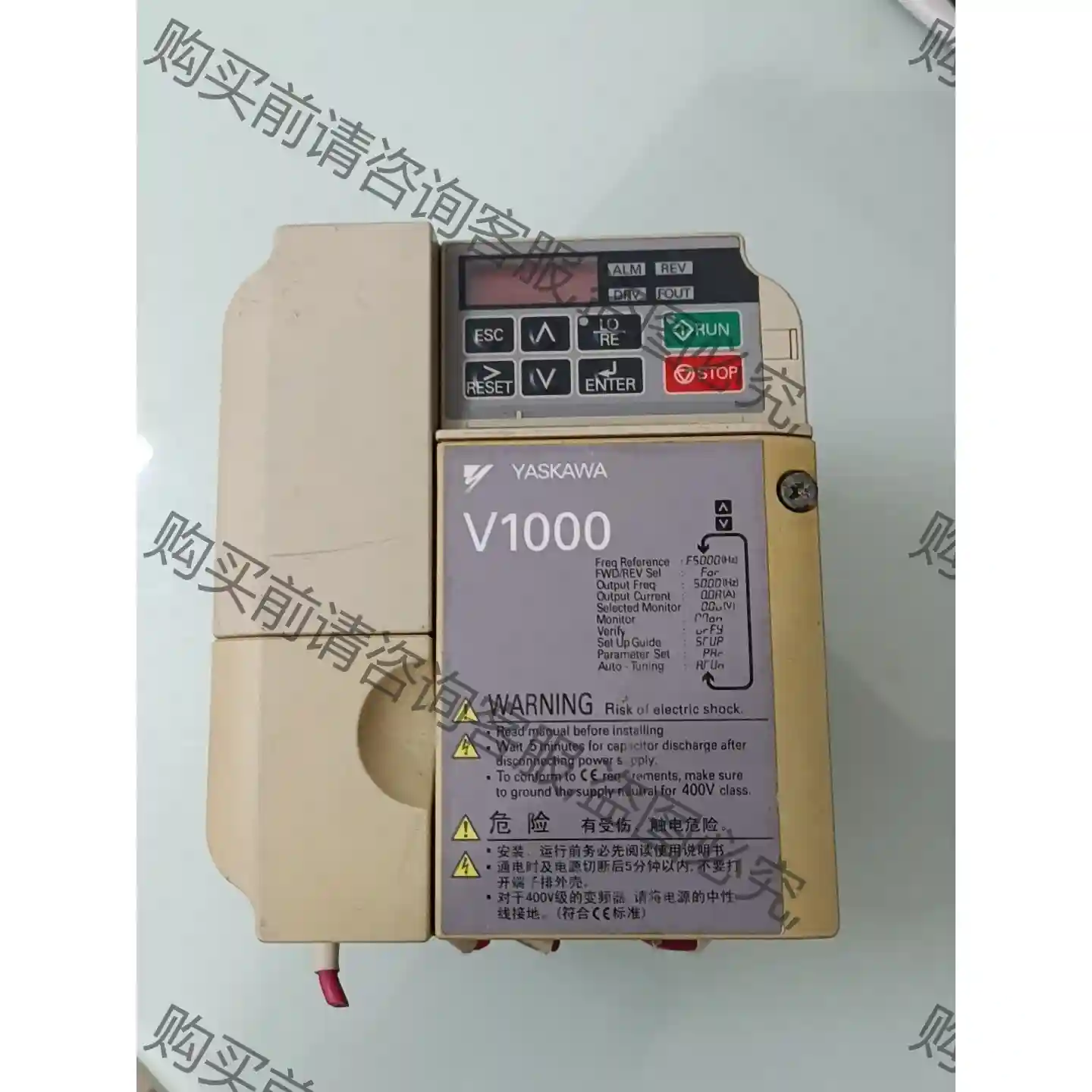 安川变频器，CIMR-JB4A0004BAA，0.75KW/ 先议价 包上机好用