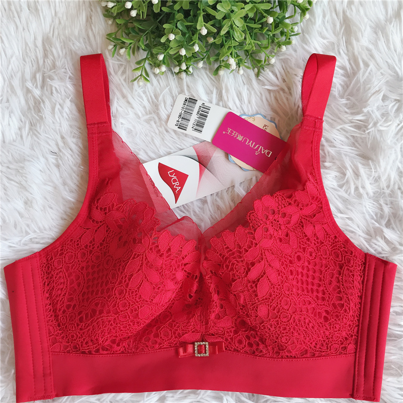 戴丝玉正品内衣春夏新款软钢圈B薄款薄杯蕾丝聚拢红色文胸DW26101
