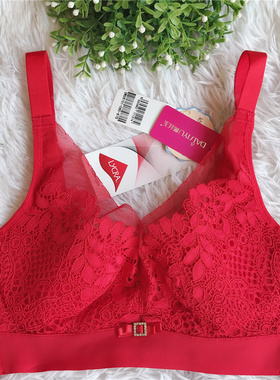 戴丝玉正品内衣春夏新款软钢圈B薄款薄杯蕾丝聚拢红色文胸DW26101