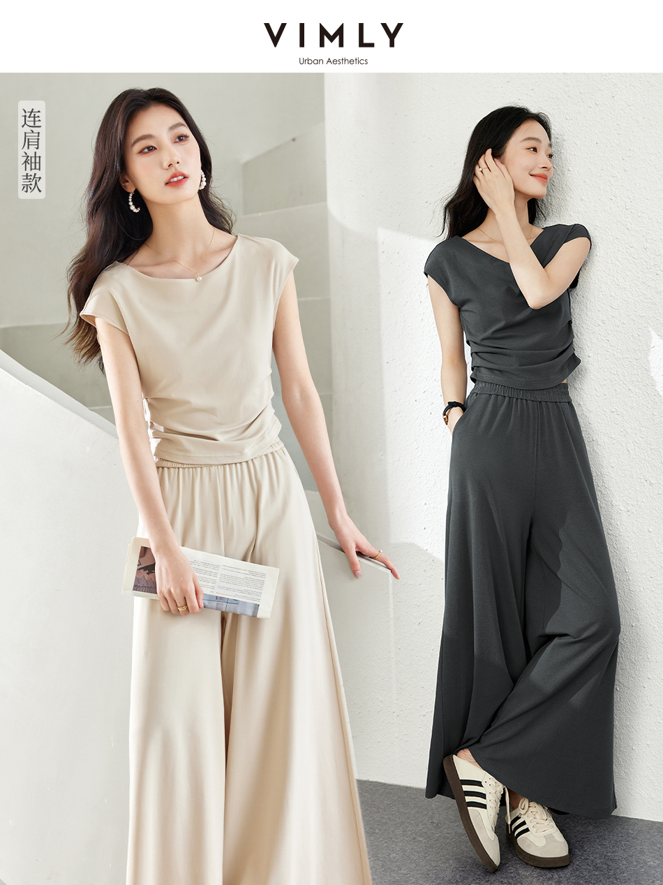 Vansiman summer dress with a complete set of casual suits, women's 2024 new summer giant skinny and flesh covering two-piece set