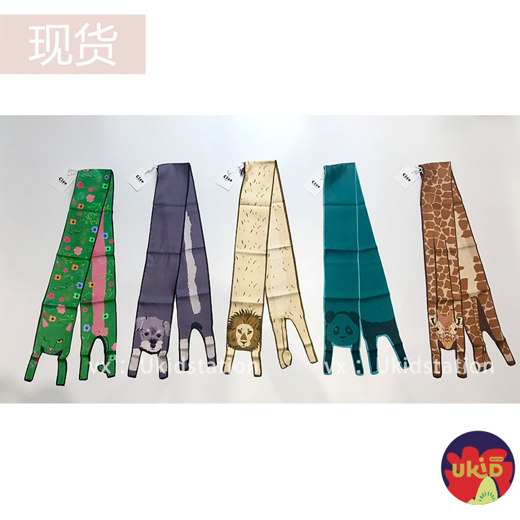 CLEO 다기능 동물 실크 스카프|가방 액세서리|머리띠 부모-자식 스타일