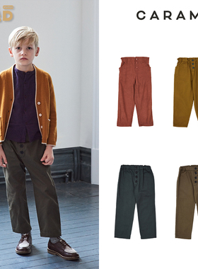 现货 caramel 新款 花苞长裤  纽扣装饰抽绳长裤