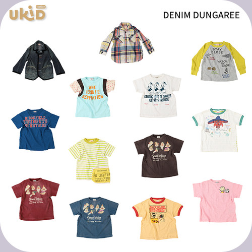 现货 DENIM DUNGAREE 2025ss 春夏新款儿童装短袖长袖T恤牛仔衣