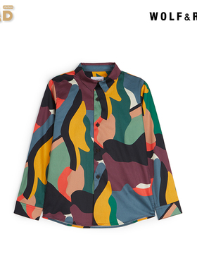 现货 wolf&rita 童装  秋冬新款 色块衬衫