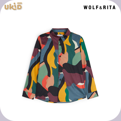 现货童装Wolf&Rita色块衬衫