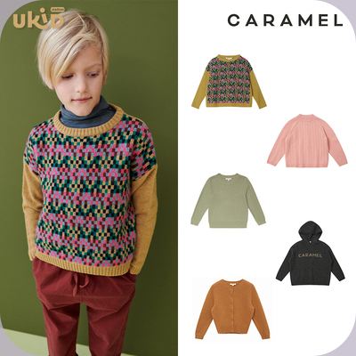 现货 英国 caramel  秋冬新款童装 连帽毛衣针织开衫