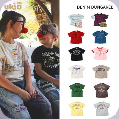现货 DENIM DUNGAREE 2026SS 春夏新款儿童装口袋短袖T恤