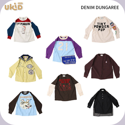 现货 DENIM DUNGAREE 2026AW 秋冬新款儿童装长袖T恤复古衬衫