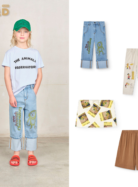现货 THE ANIMALS OBSERVATORY 25SS儿童装男女牛仔裤休闲裤短裤