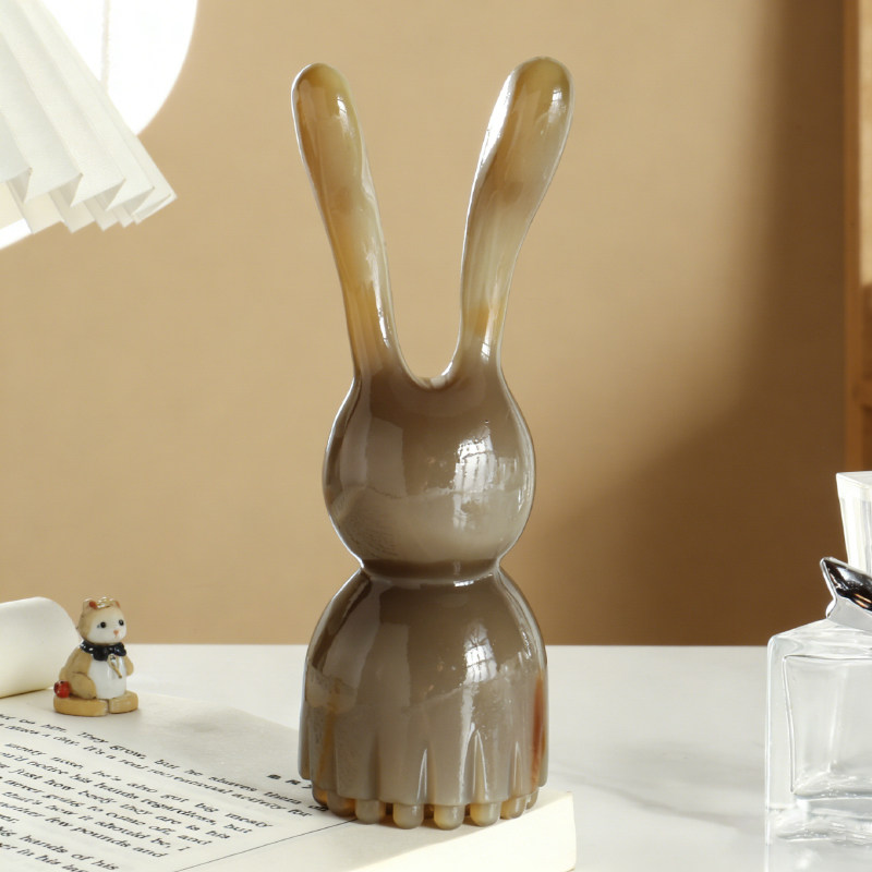 天然牛角28珠莲蓬按摩脸梳美鼻器鼻刮搓耳朵兔子造型面部安抚工具