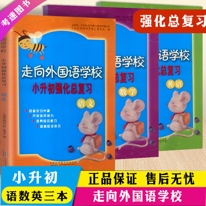 包邮新版走向外国语学校小升初强化总复习语文+数学+英语共3本小学生六年级毕业升初中综合训练暑假衔接教材作业本模拟测试教辅书