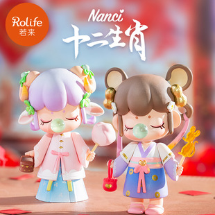 十二生肖系列网红潮玩儿童玩具 若态若来nanci囡茜盲盒手套装