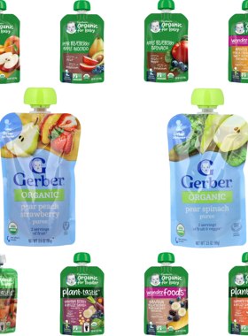 海淘 美国嘉宝果泥Gerber蔬菜泥二段有机果蔬泥辅食泥 吸吸乐 6+