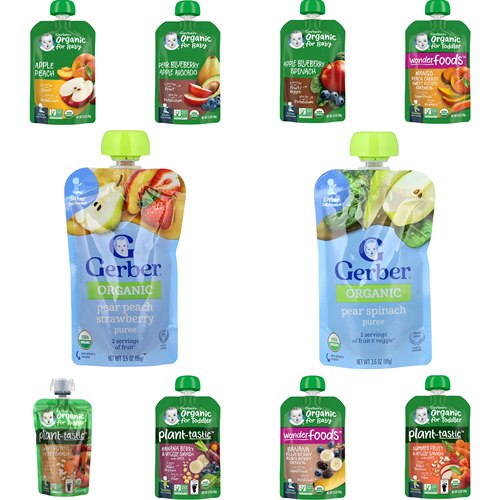 海淘 美国嘉宝果泥Gerber蔬菜泥二段有机果蔬泥辅食泥 吸吸乐 6+