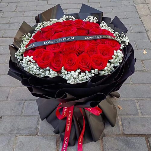 黄冈市鲜花店生日束表白红粉香槟蓝白玫瑰平时英山罗田红安武穴县