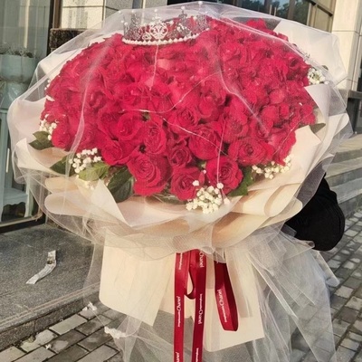 宁德市鲜花店速递礼物送生日粉红玫瑰束18福安鼎霞浦柘荣周屏南县