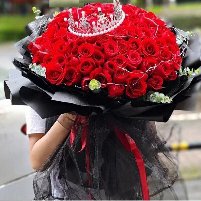 防城港市鲜花店专人送货生日红玫瑰束1港口防城区东兴上思县