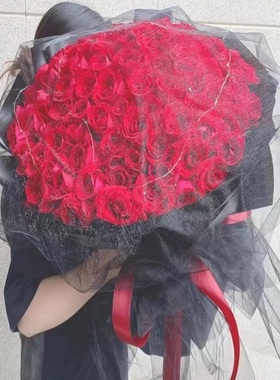 盘锦市鲜花店速递礼物送生日粉红玫瑰束1双台子兴隆区盘山大洼县